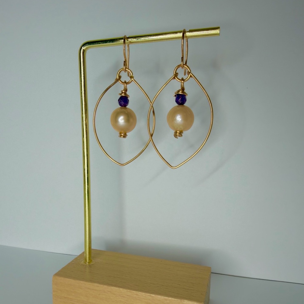 Amethyst Pearl Earrings